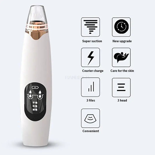 Blackhead Remover Vacuum – USB Rechargeable Face Pore Cleaner & Acne Pimple Removal Suction Tool