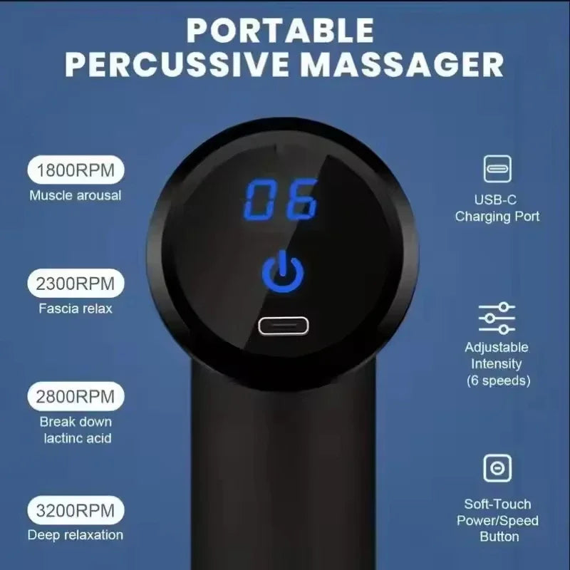 Portable mini massage gun used for full body muscle therapy