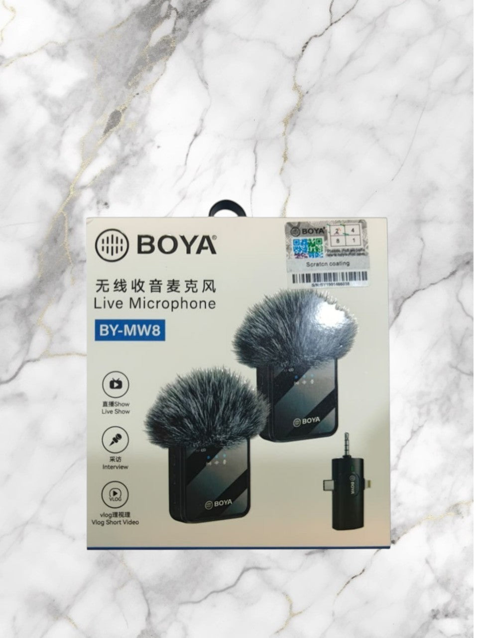 BOYA BY-MW8 wireless lavalier microphone for iPhone and Android – professional mic for vlogging and interviews